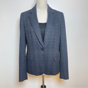 Anne Klein Women’s Plaid Blazer Size 6 Blue Black Plaid Jacket NWT